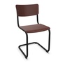 Thonet Stuhl S 43 Buche mahagoni gebeizt TP 34, Schwarz lackiert - TS 9005, ohne Gleiter