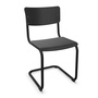 Thonet Stuhl S 43 Buche schwarzgrau gebeizt - RAL 7021, Schwarz lackiert - TS 9005, ohne Gleiter