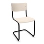 Thonet Stuhl S 43 Buche weiss lasiert - TP 200, Schwarz lackiert - TS 9005, ohne Gleiter