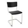 Thonet Stuhl S 43 Buche schwarz gebeizt - TP 29, Reinweiss lackiert - TS 9010, ohne Gleiter