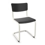 Thonet Stuhl S 43 Buche schwarzgrau gebeizt - RAL 7021, Reinweiss lackiert - TS 9010, ohne Gleiter