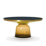 Classicon Couchtisch 'Bell' mit Messing-Metallaufsatz Bernstein-Orange
