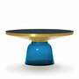 Classicon Couchtisch 'Bell' mit Messing-Metallaufsatz Saphir-Blau
