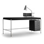 Carl Hansen & Søn Arbeitstisch 'Society Table' Schwarz 2002 - Leder 'Freja', Eiche Black lackiert, B: 140 cm / T: 70 cm 