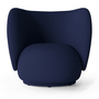 Ferm Living Rico Lounge Chair Deep Blue - Wool Bouclé