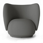 Ferm Living Rico Lounge Chair Grey - Wool Bouclé