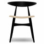 Carl Hansen & Søn Polsterstuhl 'CH33P' Beige 90 - Leder 'SIF', Buche Black lackiert	