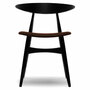 Carl Hansen & Søn Polsterstuhl 'CH33P' Dunkelbraun 92 - Leder 'SIF', Buche Black lackiert	