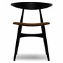 Carl Hansen & Søn Polsterstuhl 'CH33P' Braun 95 - Leder 'SIF', Buche Black lackiert	