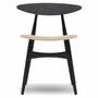 Carl Hansen & Søn Polsterstuhl 'CH33P' Beige 90 - Leder 'SIF', Eiche Black lackiert