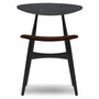 Carl Hansen & Søn Polsterstuhl 'CH33P' Dunkelbraun 92 - Leder 'SIF', Eiche Black lackiert