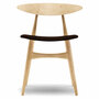 Carl Hansen & Søn Polsterstuhl 'CH33P' Dunkelbraun 92 - Leder 'SIF', Eiche klarlack