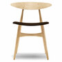 Carl Hansen & Søn Polsterstuhl 'CH33P' Braun 95 - Leder 'SIF', Eiche klarlack