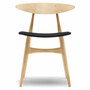 Carl Hansen & Søn Polsterstuhl 'CH33P' Schwarz 98 - Leder 'SIF', Eiche klarlack