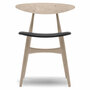 Carl Hansen & Søn Polsterstuhl 'CH33P' Schwarz 98 - Leder 'SIF', Eiche geseift