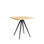 HAY Pyramid Café Table 21 B: 70 cm / T: 70 cm / H: 74 cm , Eiche geölt, Stahl pulverbeschichtet schwarz