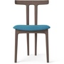 Carl Hansen & Søn Stuhl 'T-Chair' Türkis-Weiss 0840 - Hallingdal 65, Walnuss klarlack
