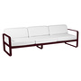 Fermob Outdoor 3-Sitzer Sofa 'Bellevie' Schwarzkirsche B9, Grauweiss 81