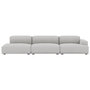 Breites Sofa 'Connect' mit rechtem Lounge Chair