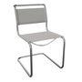 Thonet Freischwinger S 33'  Chrom, ohne Gleiter, Granit - Kernleder