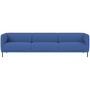 Fredericia Konami Sofa Hellblau 733 - Hallingdal 65, Edelstahl schwarz, B: 277 cm