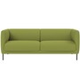 Fredericia Konami Sofa Grün 980 - Hallingdal 65, Edelstahl schwarz, B: 235 cm