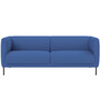 Fredericia Konami Sofa Hellblau 733 - Hallingdal 65, Edelstahl schwarz, B: 235 cm