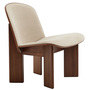 HAY Chisel Lounge Chair Front Upholstery Fabric Walnuss lackiert / Linara 216, Kunststoffgleiter