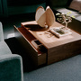New Works Mass Coffee Table High Mit Schublade, Walnussfurnier