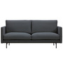 Wendelbo Trace Sofa Grau 04 - Navona, L: 177 cm, Stahl schwarz pulverbeschichtet