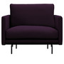 Wendelbo Trace 1 Seater Dunkles Bordeauxrot 08 - Navona, Stahl schwarz pulverbeschichtet