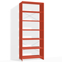 Lehni Aluminium-Regal Höhe: 220 cm Blutorange, B: 88 cm, T: 41 cm