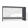 Lehni Aluminium-Regal Höhe: 52.5 cm Schwarz, B: 88 cm, T: 41 cm