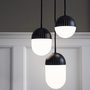 Woud Dot Pendants Opalglas / Metall schwarz lackiert, H: 13 cm