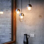 Woud Dot Pendants Opalglas / Metall schwarz lackiert, H: 13 cm
