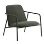 Normann Copenhagen Pad Lounge Chair Low Esche schwarz gebeizt und lackiert, Stahl pulverbeschichtet schwarz, Grün / Couple - Synergy LDS41