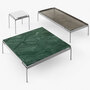 &Tradition Sett Coffee Table LN12 & LN13 Dark Chrome, B: 140 cm / T: 60 cm, Rauchglas