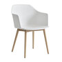 &Tradition Rely Dining Chair HW76 ungepolstert Weiss, Eiche lackiert
