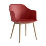&Tradition Rely Dining Chair HW76 ungepolstert Zinnoberrot, Eiche lackiert