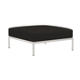 Houe LEVEL Ottoman Muted White 43, Char 68 - Sunbrella Heritage