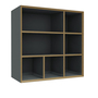 Müller Small Living Regalmodul 'Vertiko Ply' Anthrazit - CPL Beschichtung, Variante Six