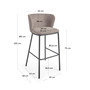 Kave Home Ciselia Barhocker Chenille 2Er Set - Preis Pro Stuhl Brown