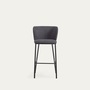 Kave Home Ciselia Barhocker Chenille 2Er Set - Preis Pro Stuhl Gray