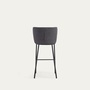 Kave Home Ciselia Barhocker Chenille 2Er Set - Preis Pro Stuhl Gray
