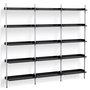 HAY Regalsystem Combination 113 - 3 Coloumn Pier von Hay Black, Clear anodized aluminium