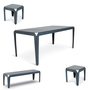 Bended Set Tisch 180cm Sitzbank und Hocker von Weltevree- Grey Blue