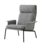&Tradition Lounge Chair Muno LN17 Highback mit Armlehne von &Tradition Medium gray 126 - Hallingdal, Warm Black powder-coated