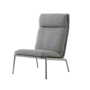 &Tradition Lounge Chair Muno LN16 Highback von &Tradition Medium gray 126 - Hallingdal, Chrome