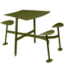 Fermob Tisch Bolder 3-Sitzer mit Sitzflächen von Fermob Pesto D3