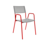Schaffner Lamello mit Armlehne - ausilver -  red